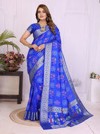 Stylist Lightweight Dola Silk Bandhej Khadi Print Saree
