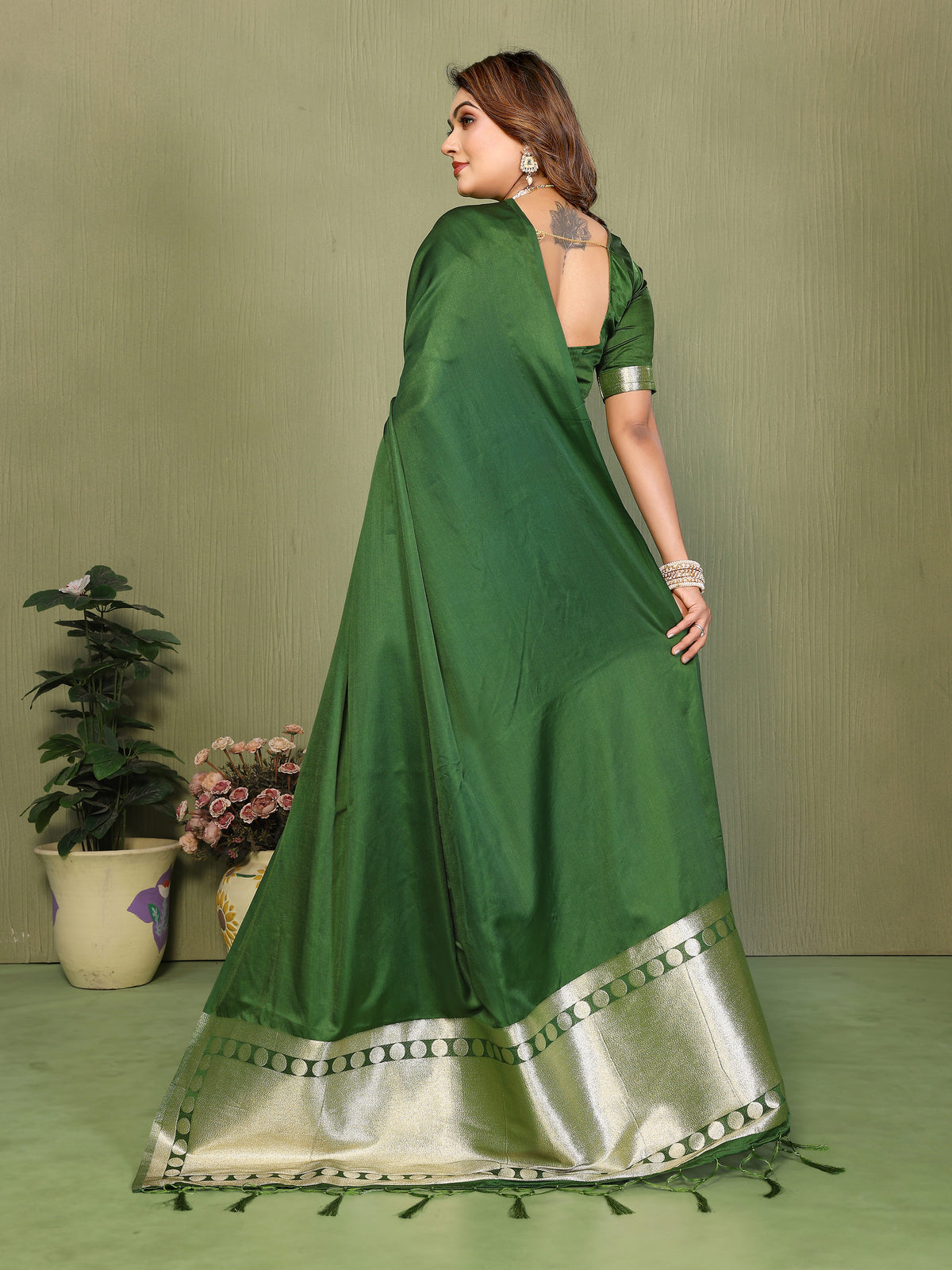 Premium Zari Lagadi Patta Rich Pallu Satin Silk Saree