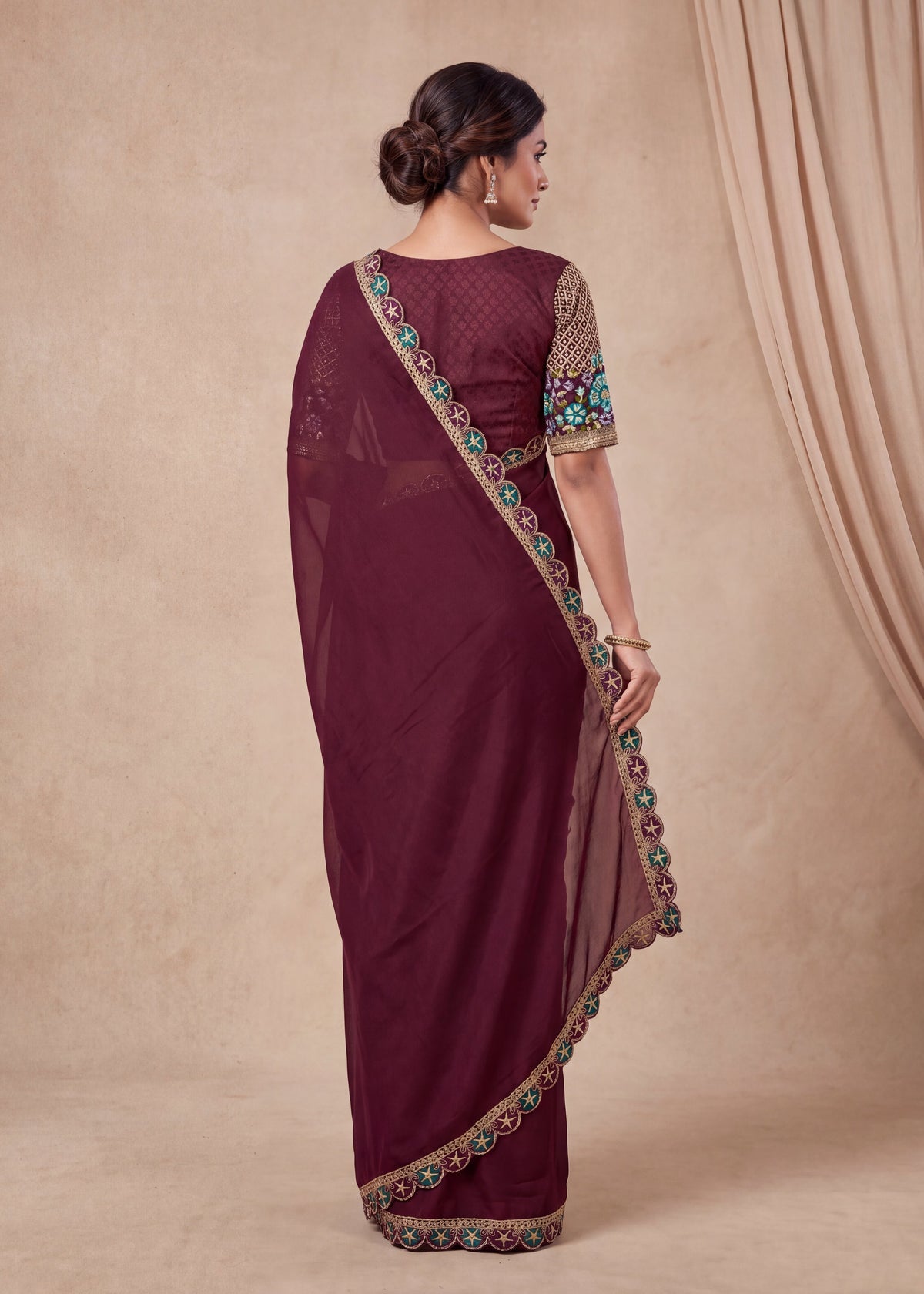 Premium Tesla Embroidered Designer Saree