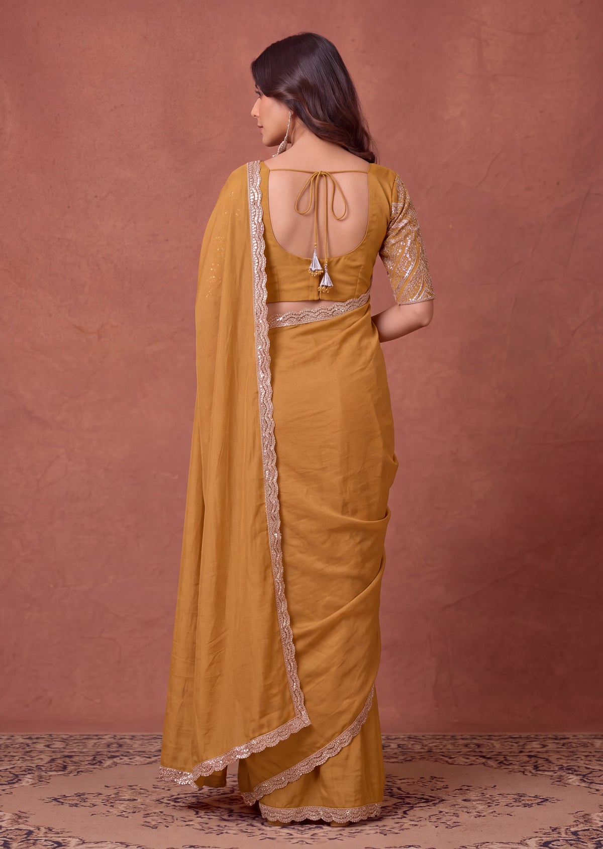 Designer NC Vichitra Embroidered Border Saree