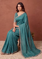 Designer NC Vichitra Embroidered Border Saree