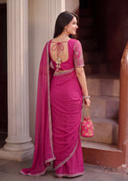 Floral Sequin Border Elegant Rangoli Saree