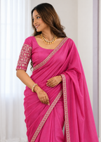Premium Two-Tone NC Vichitra Beads Handwork Saree
