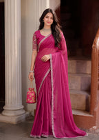 Floral Sequin Border Elegant Rangoli Saree