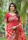 Traditional Printed Border Dola Silk Saree