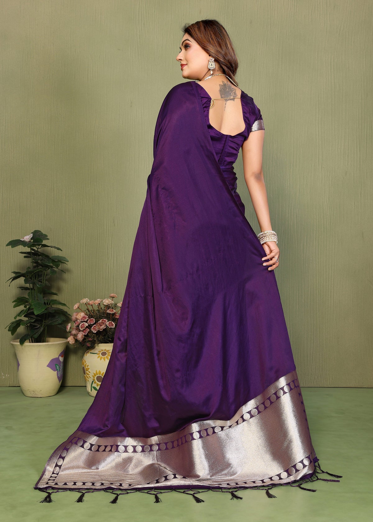 Premium Zari Lagadi Patta Rich Pallu Satin Silk Saree