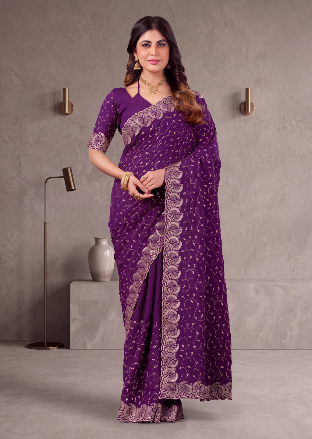 Royal NC Vichitra Heavy Zari C-Pallu Saree