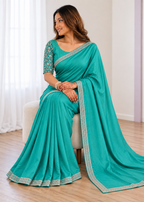 Premium Two-Tone NC Vichitra Beads Handwork Saree