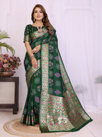 Stylist Lightweight Dola Silk Bandhej Khadi Print Saree