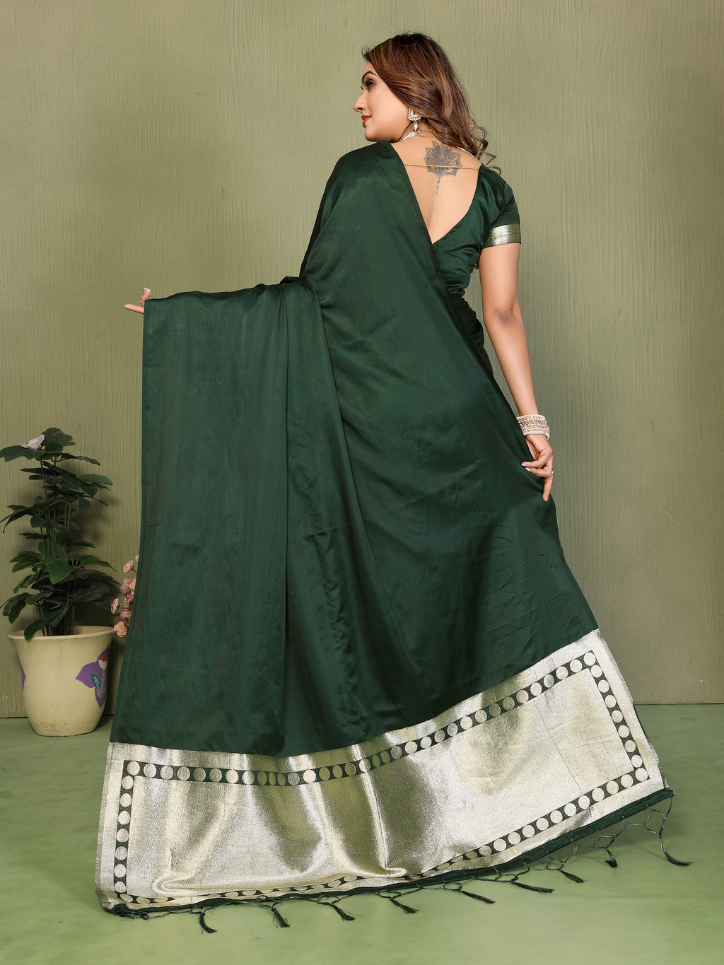 Premium Zari Lagadi Patta Rich Pallu Satin Silk Saree