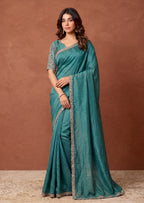 Designer NC Vichitra Embroidered Border Saree