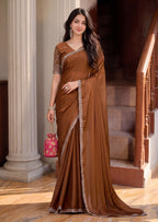 Floral Sequin Border Elegant Rangoli Saree