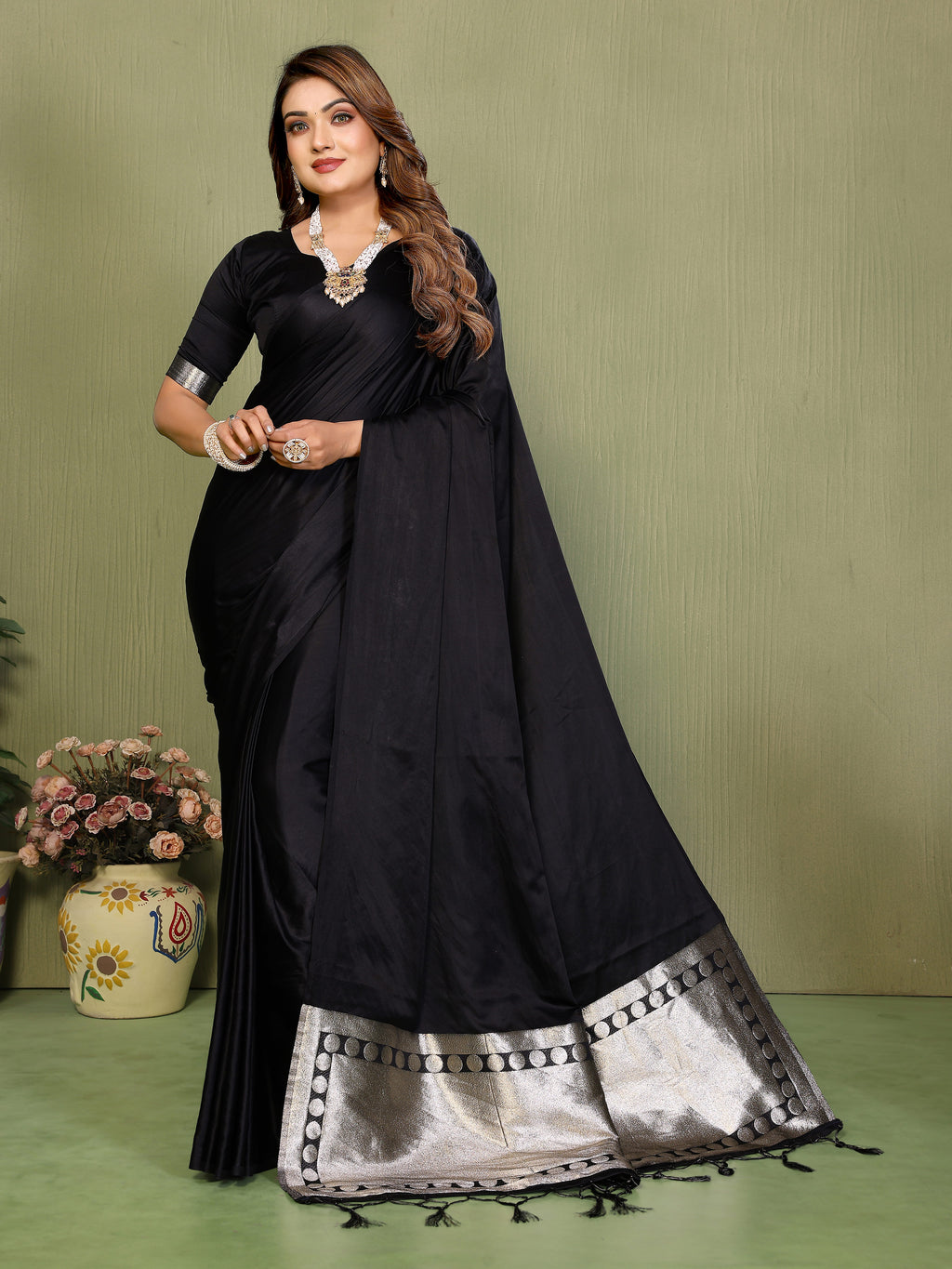 Premium Zari Lagadi Patta Rich Pallu Satin Silk Saree