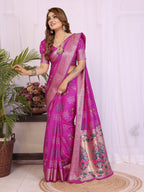 Stylist Lightweight Dola Silk Bandhej Khadi Print Saree