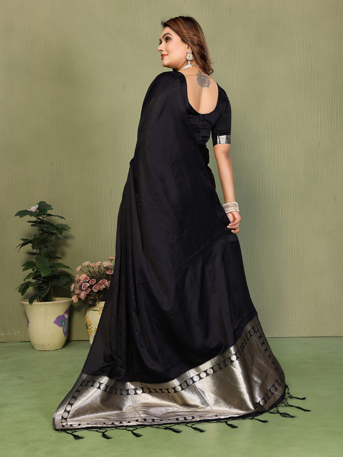 Premium Zari Lagadi Patta Rich Pallu Satin Silk Saree