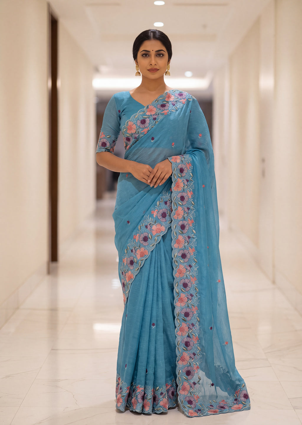 Premium Elegant Crunchy Tissue Saree