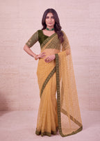 Heavy Sequin Embellished NC Moss Butti Saree