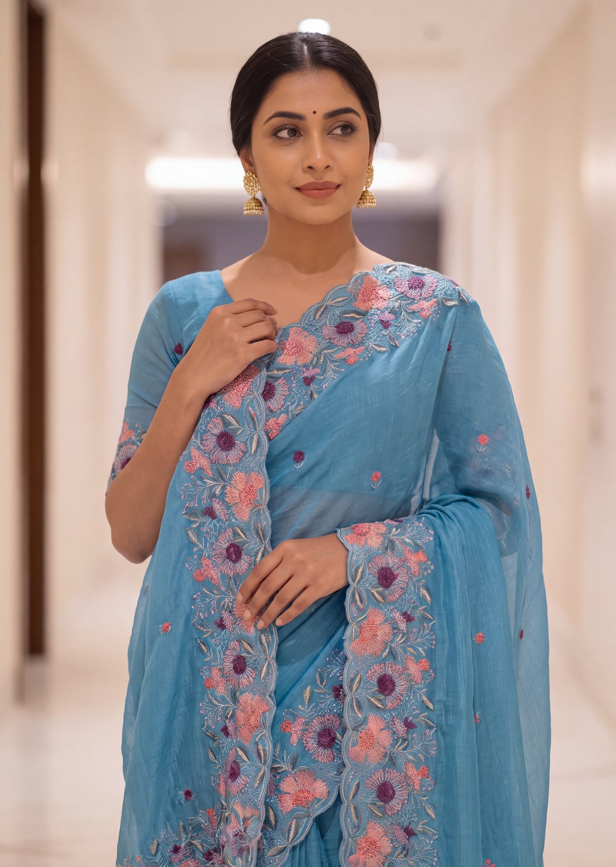 Premium Elegant Crunchy Tissue Saree
