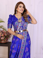 Stylist Lightweight Dola Silk Bandhej Khadi Print Saree