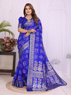 Stylist Lightweight Dola Silk Bandhej Khadi Print Saree