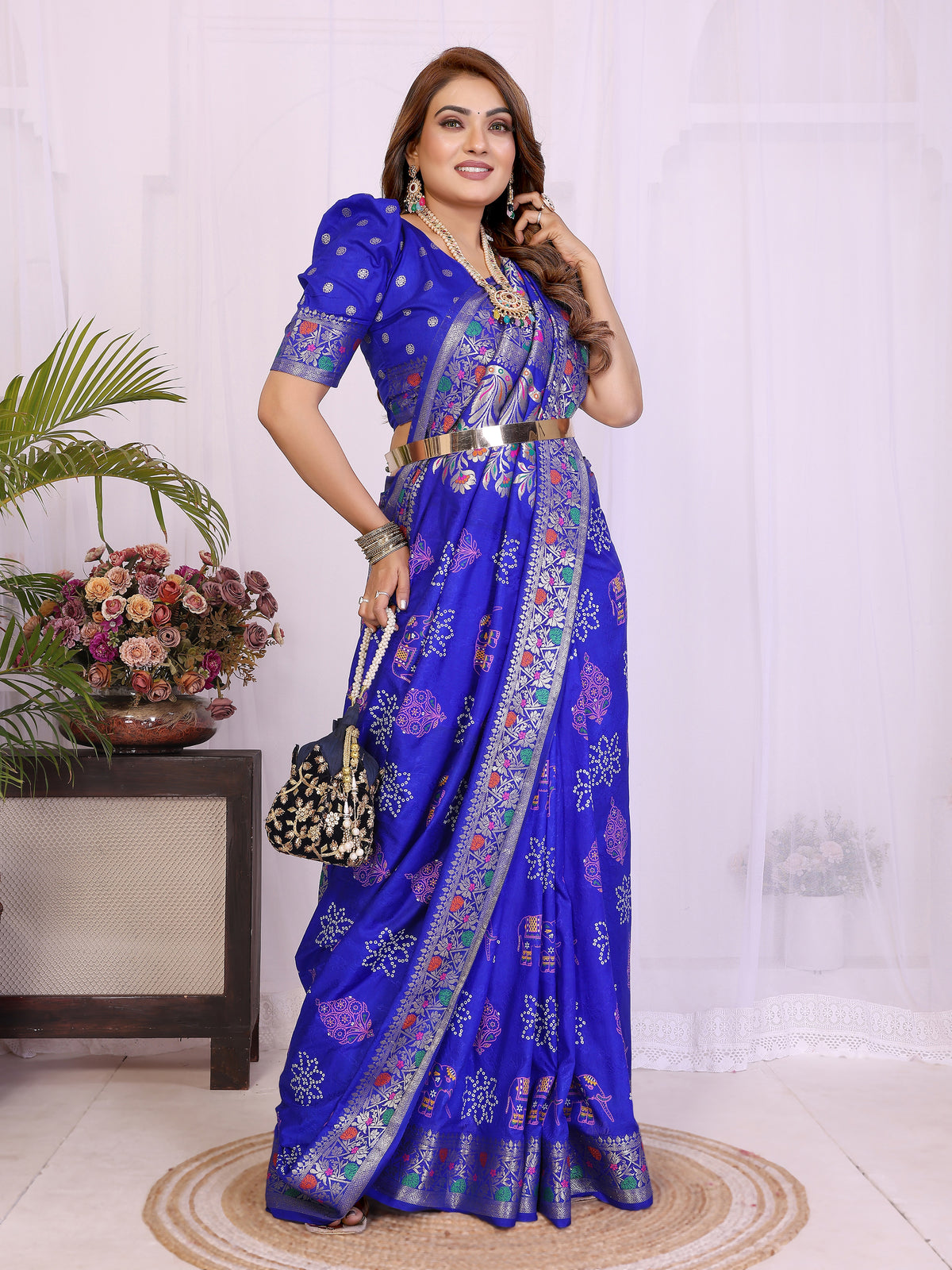 Stylist Lightweight Dola Silk Bandhej Khadi Print Saree