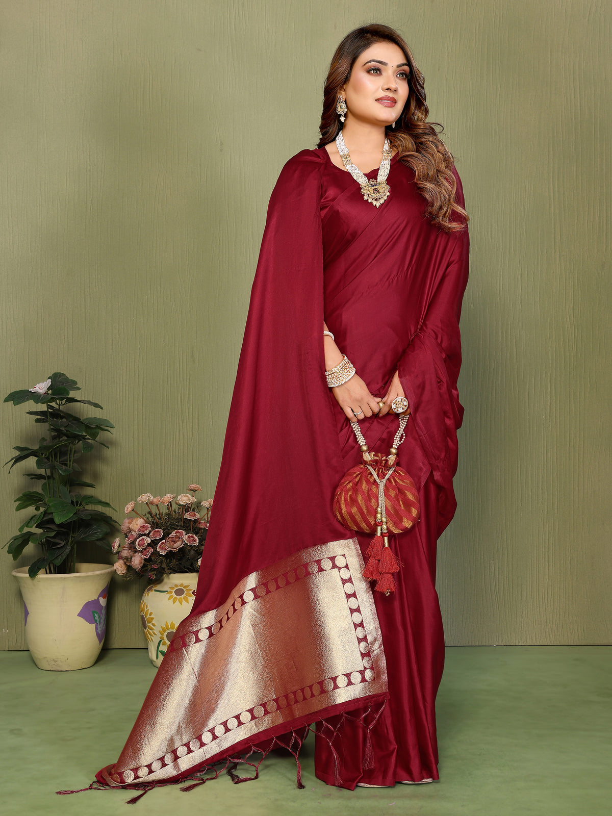 Premium Zari Lagadi Patta Rich Pallu Satin Silk Saree