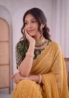 Embroidered Heavy Blouse Premium Chiffon Silk Saree