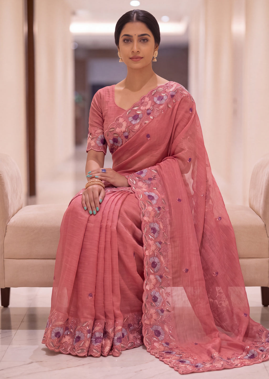 Premium Elegant Crunchy Tissue Saree