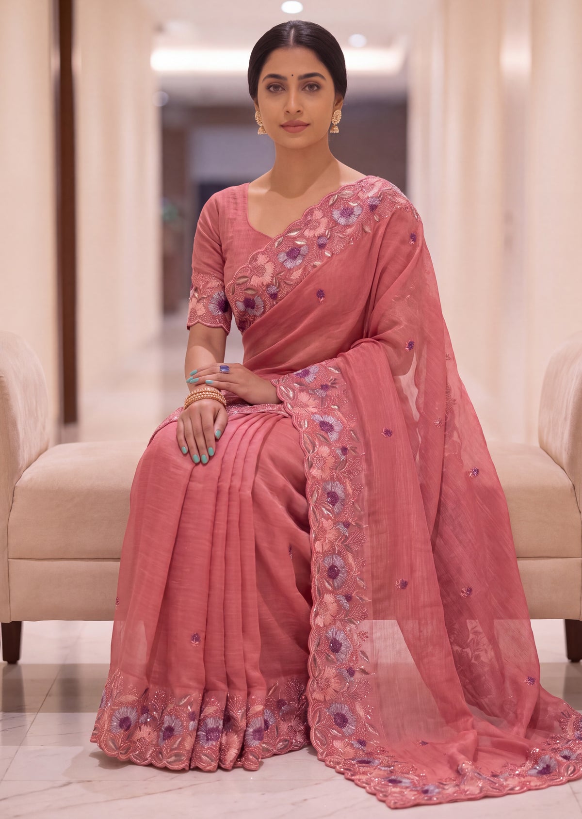 Premium Elegant Crunchy Tissue Saree