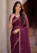 Scalloped Floral Elegant Rangoli Saree
