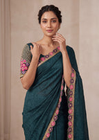 Premium Tesla Embroidered Designer Saree