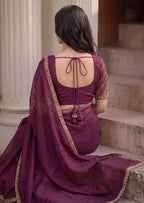 Scalloped Floral Elegant Rangoli Saree