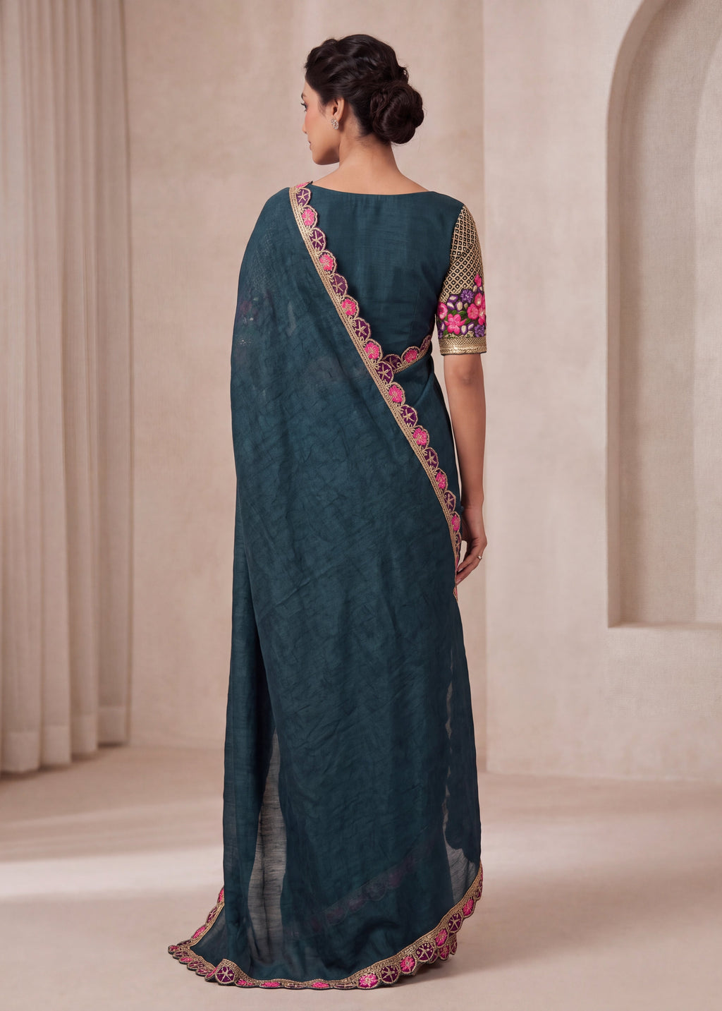 Premium Tesla Embroidered Designer Saree