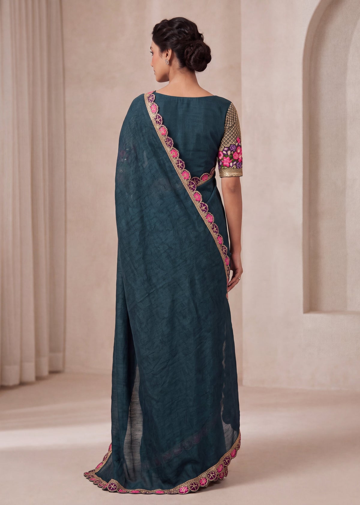 Premium Tesla Embroidered Designer Saree