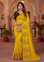 Festive Paisley Embroidered Georgette Saree