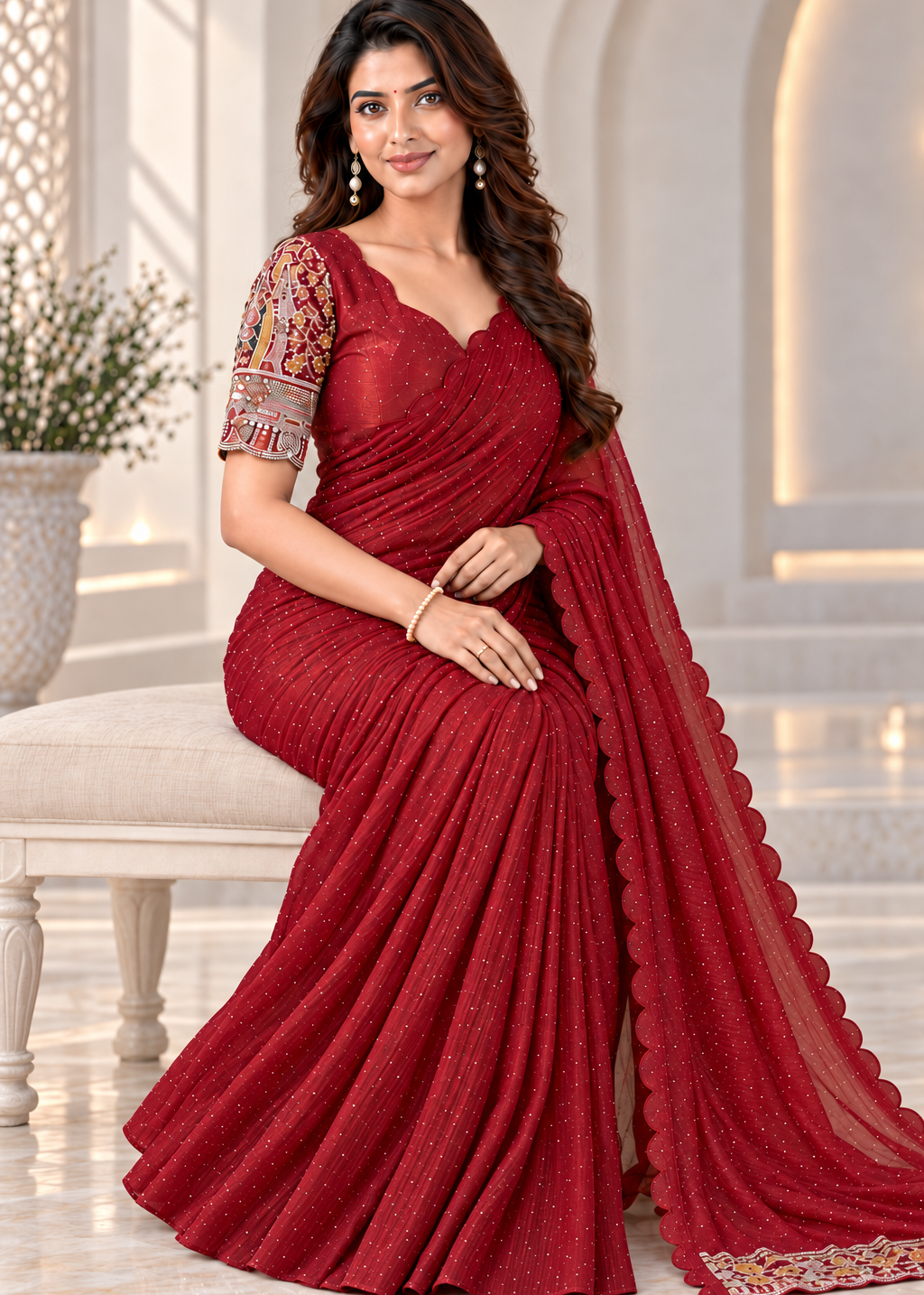 Chiffon Embellished Designer Party Wear Saree