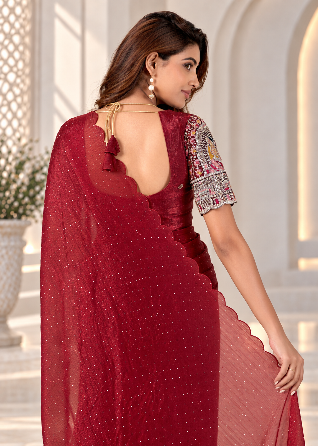 Chiffon Embellished Designer Party Wear Saree