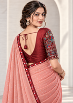 Embellished Solid Chiffon Designer Saree