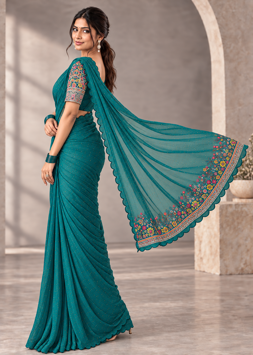 Chiffon Embellished Designer Party Wear Saree