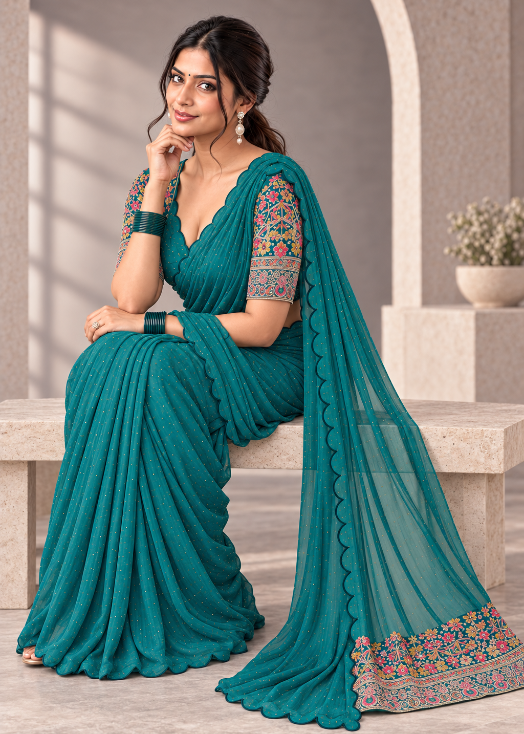 Chiffon Embellished Designer Party Wear Saree
