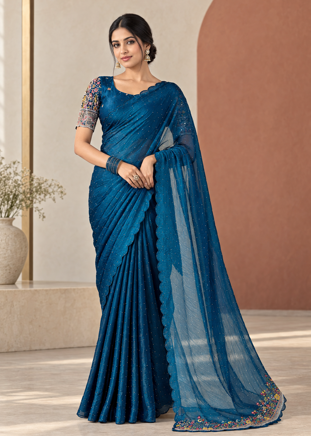 Chiffon Embellished Designer Party Wear Saree