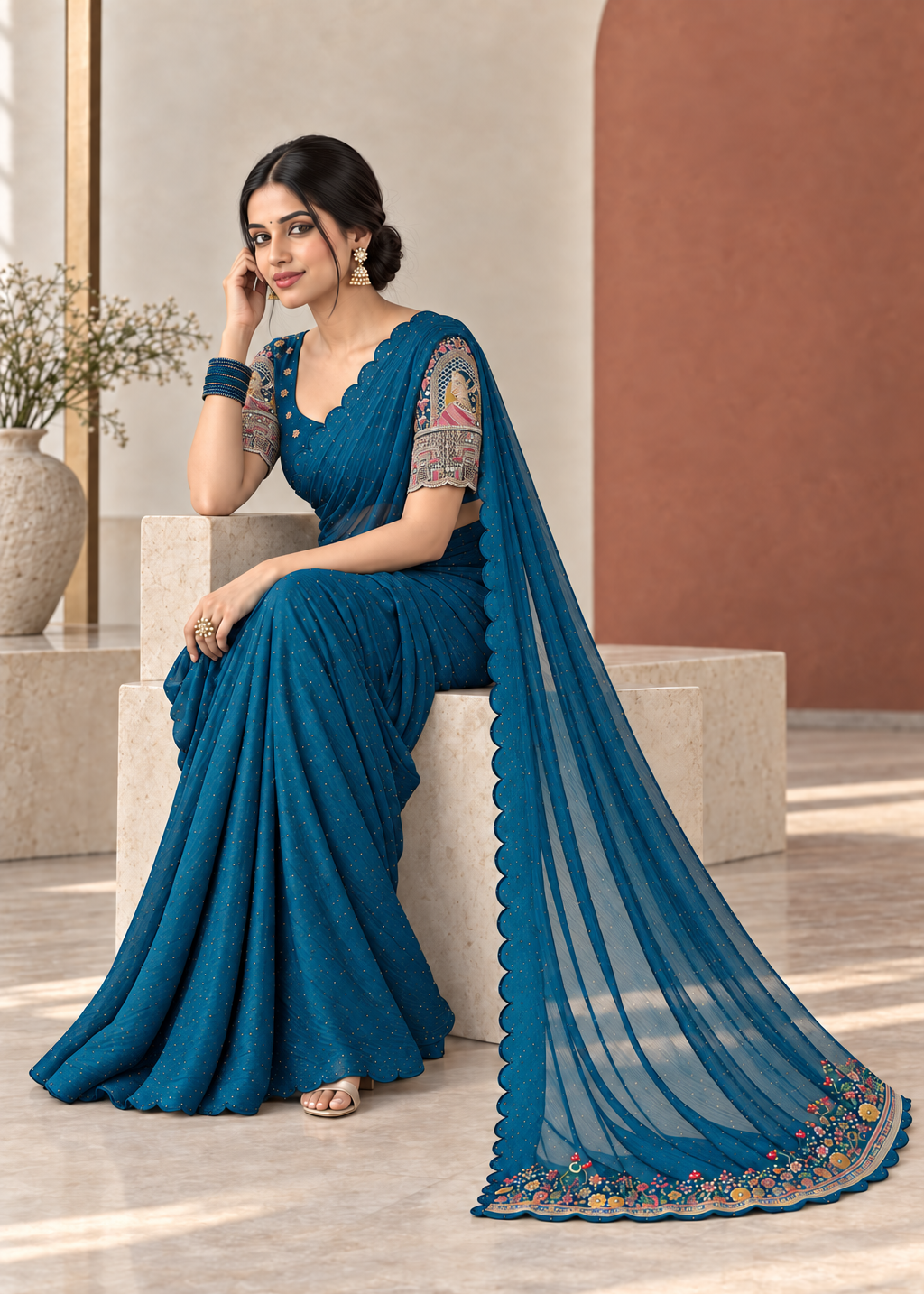 Chiffon Embellished Designer Party Wear Saree