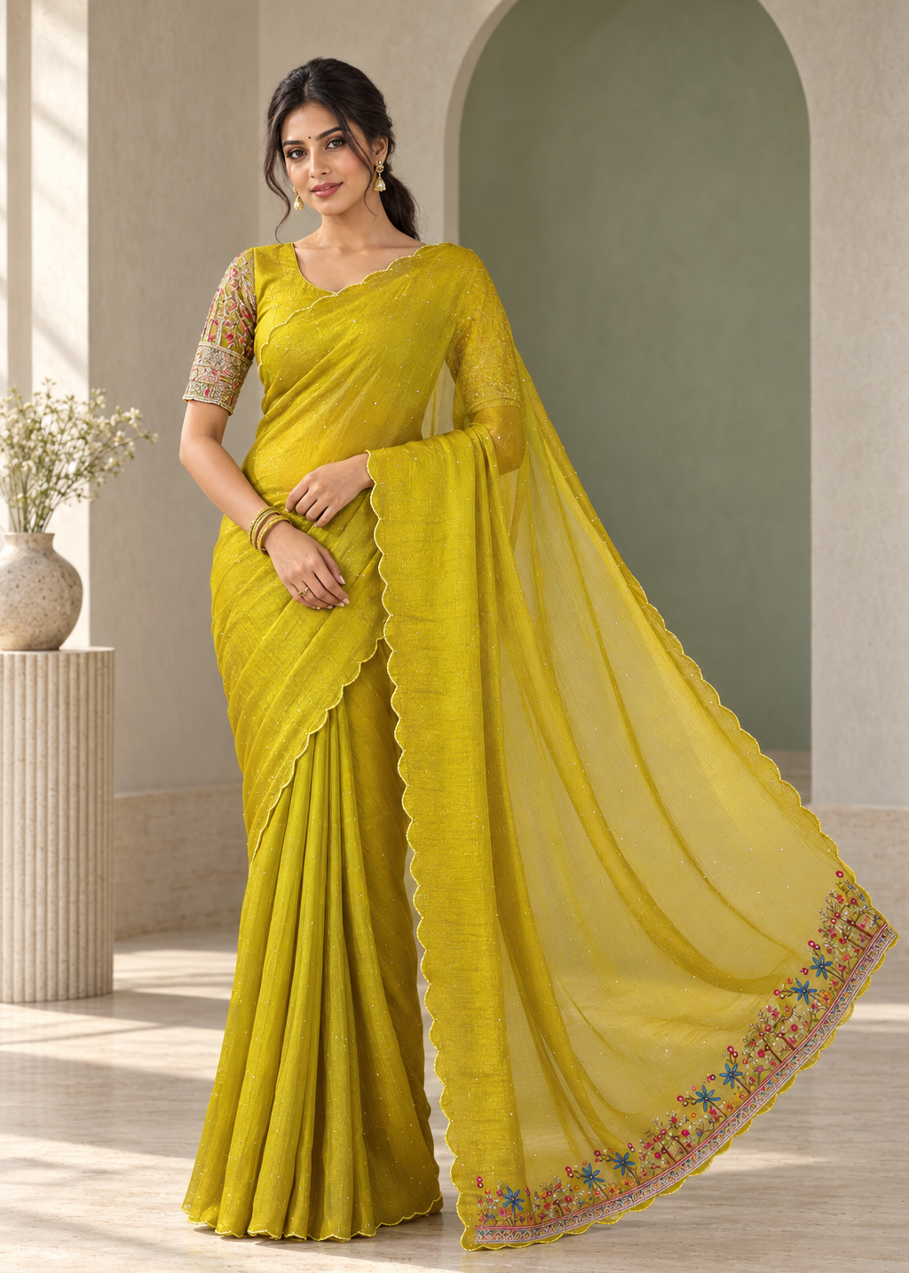 Chiffon Embellished Designer Party Wear Saree