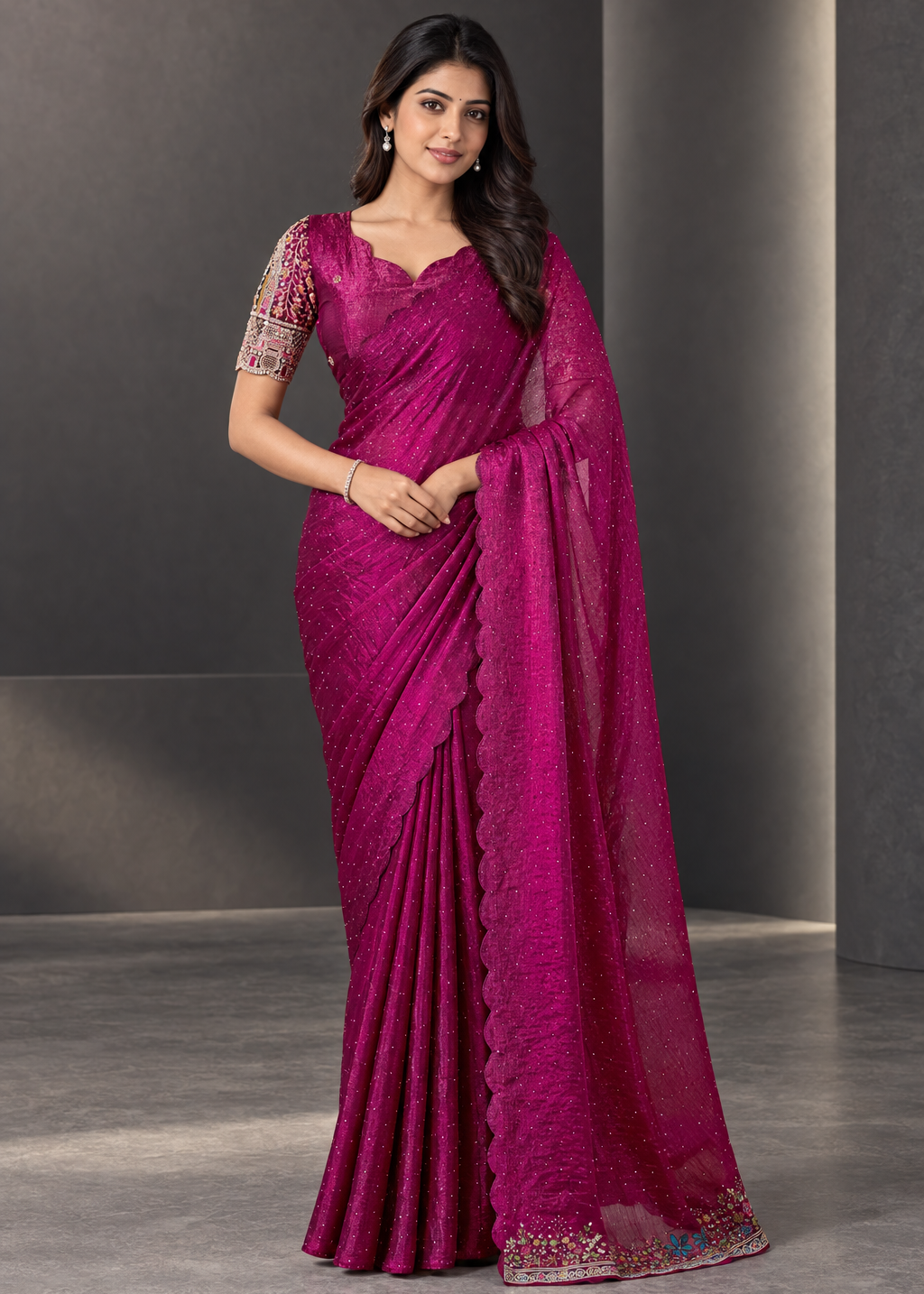 Chiffon Embellished Designer Party Wear Saree