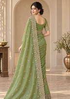 Designer Western Tissue Handwork Saree