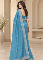 Designer Western Tissue Handwork Saree