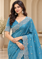 Designer Western Tissue Handwork Saree