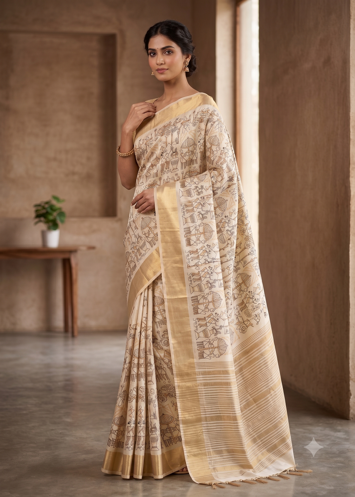 Heavy Embroidery Worked Zari Border Occasion Saree