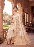 Pure Aasami Silk Saree with Heavy Embroidery Designer Pallu