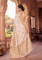 Pure Aasami Silk Saree with Heavy Embroidery Designer Pallu